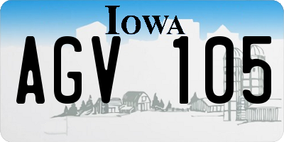IA license plate AGV105
