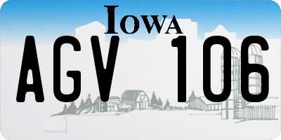 IA license plate AGV106
