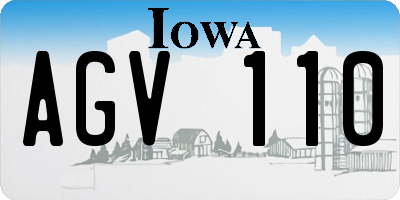 IA license plate AGV110