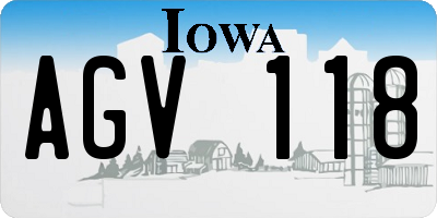IA license plate AGV118