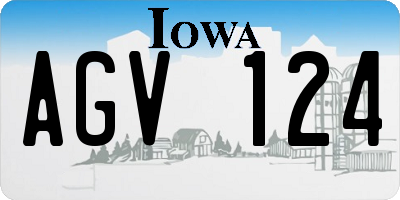 IA license plate AGV124