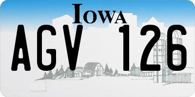 IA license plate AGV126