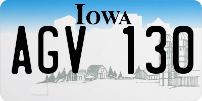 IA license plate AGV130