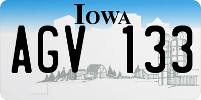 IA license plate AGV133