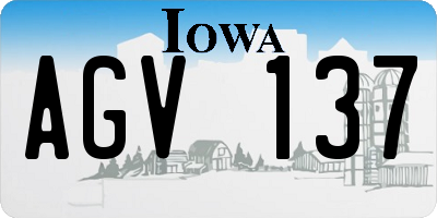 IA license plate AGV137