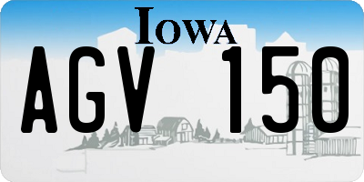 IA license plate AGV150