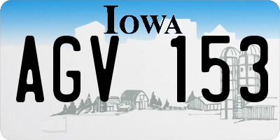 IA license plate AGV153