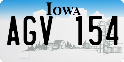 IA license plate AGV154