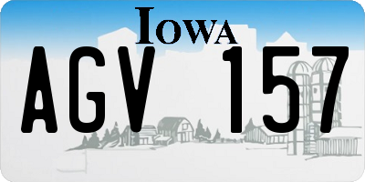 IA license plate AGV157