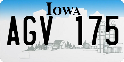 IA license plate AGV175