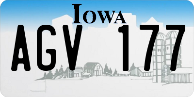 IA license plate AGV177