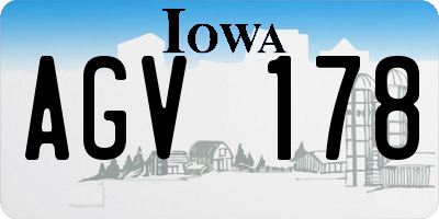 IA license plate AGV178