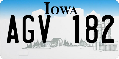 IA license plate AGV182