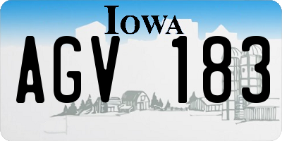 IA license plate AGV183
