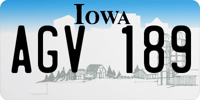 IA license plate AGV189