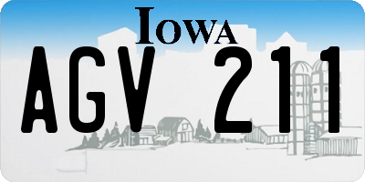 IA license plate AGV211