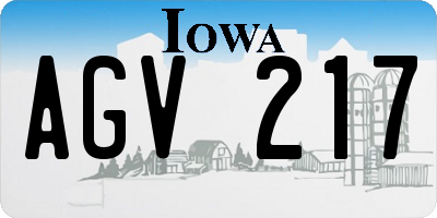 IA license plate AGV217