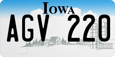 IA license plate AGV220