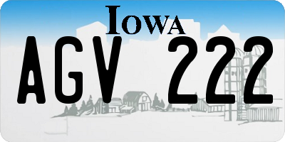 IA license plate AGV222