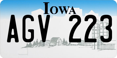 IA license plate AGV223