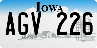 IA license plate AGV226