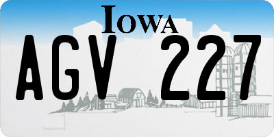 IA license plate AGV227