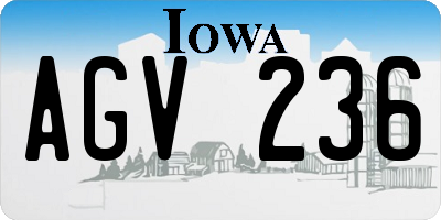 IA license plate AGV236
