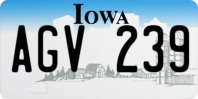 IA license plate AGV239
