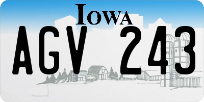 IA license plate AGV243