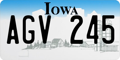 IA license plate AGV245