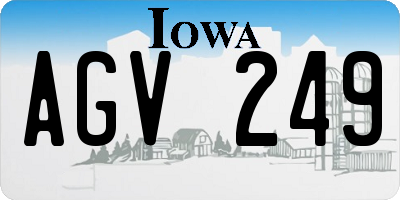 IA license plate AGV249