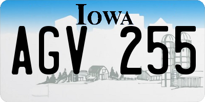 IA license plate AGV255