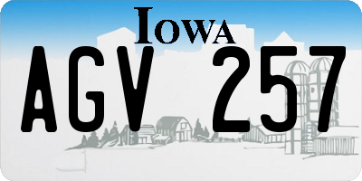 IA license plate AGV257