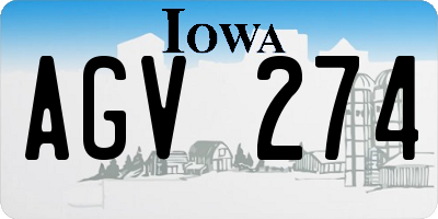 IA license plate AGV274
