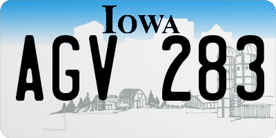 IA license plate AGV283