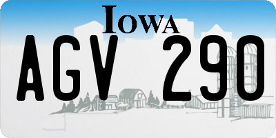 IA license plate AGV290