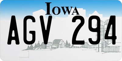 IA license plate AGV294