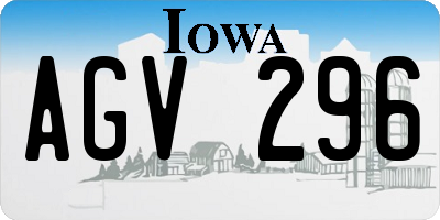 IA license plate AGV296