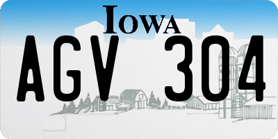 IA license plate AGV304
