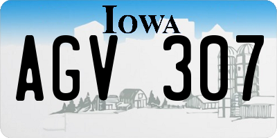 IA license plate AGV307