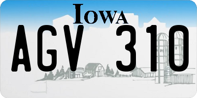 IA license plate AGV310