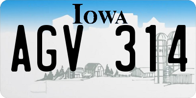 IA license plate AGV314
