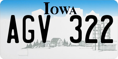 IA license plate AGV322