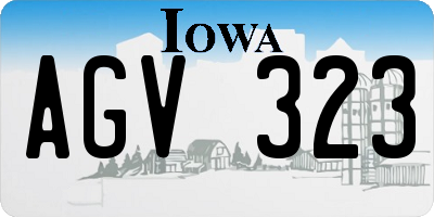 IA license plate AGV323