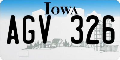 IA license plate AGV326