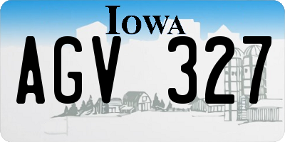IA license plate AGV327