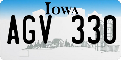 IA license plate AGV330