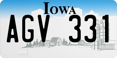 IA license plate AGV331