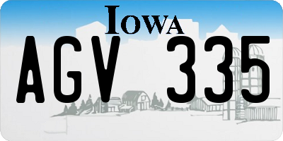 IA license plate AGV335