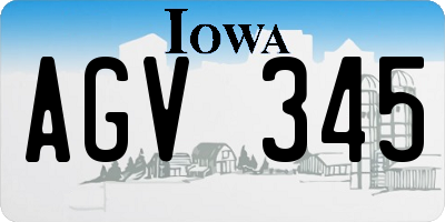 IA license plate AGV345
